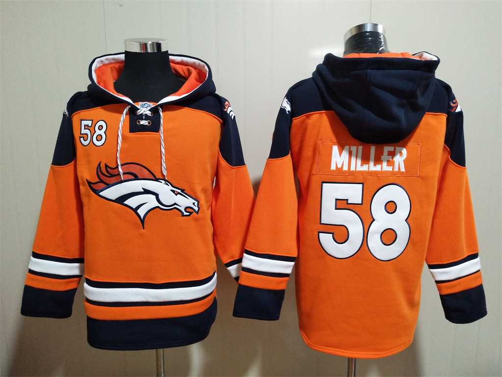 Broncos 58 Von Miller Orange All Stitched Sweatshirt Hoodie,We sell and wholesale Broncos 58 Von Miller Orange All Stitched Sweatshirt Hoodie on line form chian!